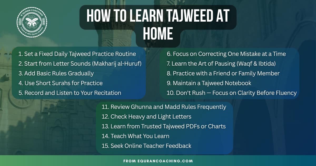 How to practice Tajweed at home — daily tips